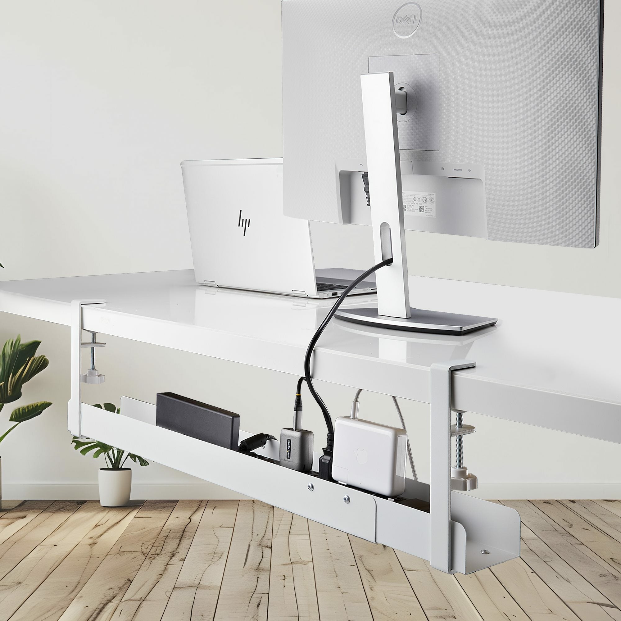 Under Desk Cable Management Tray White