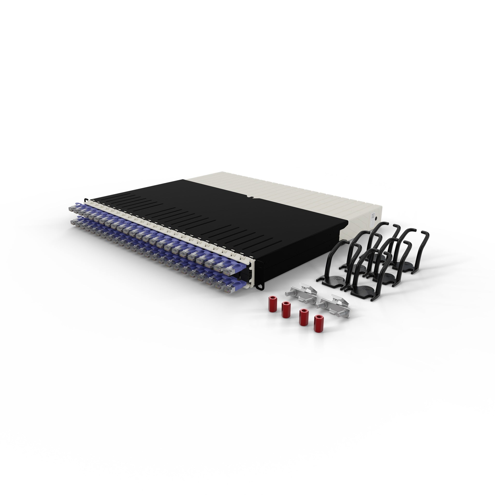 PATCHBOX ONE 24x CAT6A STP VIOLET 0,8 m 8U