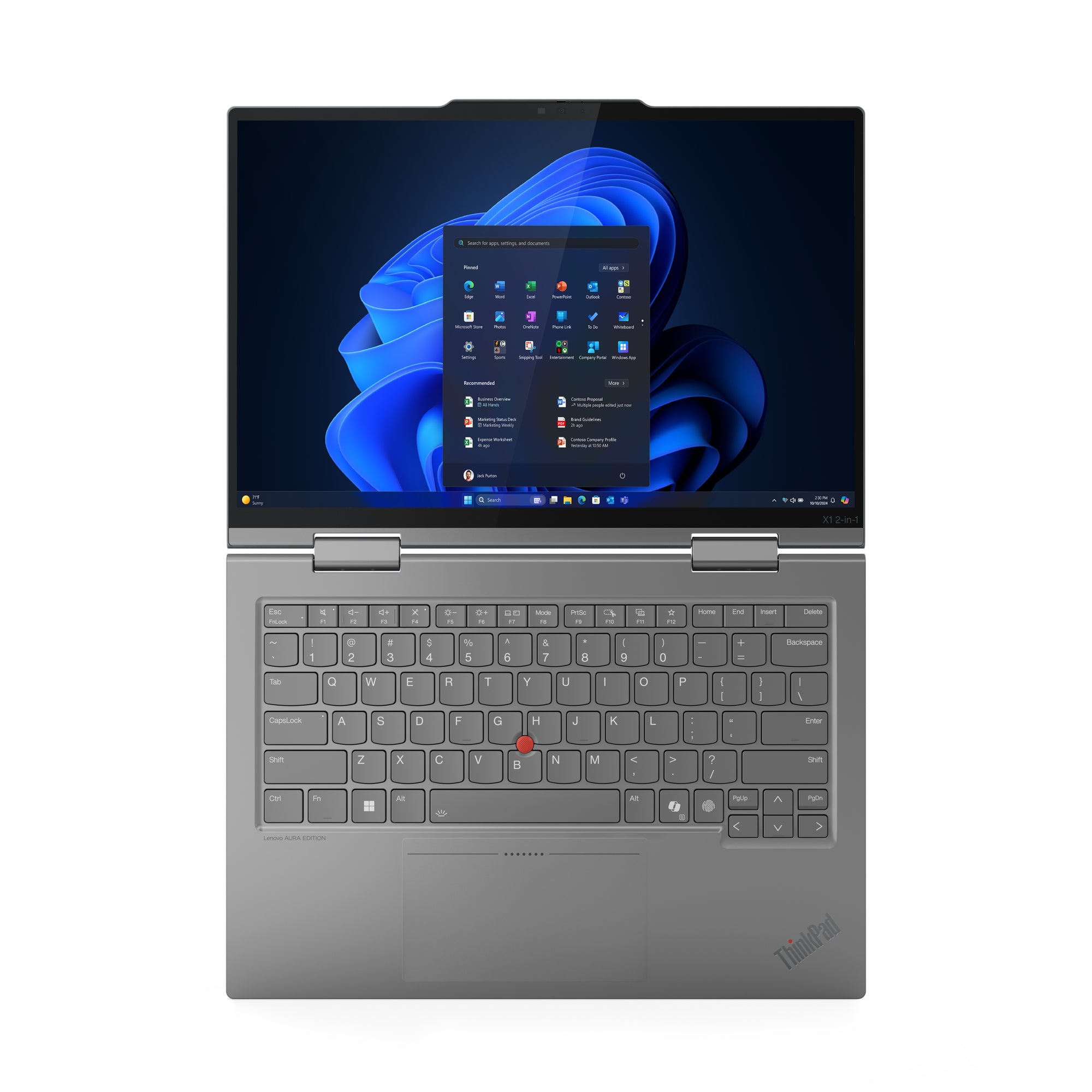 LENOVO ThinkPad X1 2in1 G10 Intel Core Ultra 5 225U 14p WUXGA Touch 16Go 512Go SSD M.2 2280 Intel Graphics W11P 3YR Premier NBD