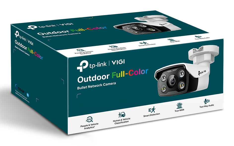 TP-LINK 5MP Full-Color Bullet Network Camera 5MP 2.8mm Fixed Lens 1/2.7inch Progressive Scan CMOS