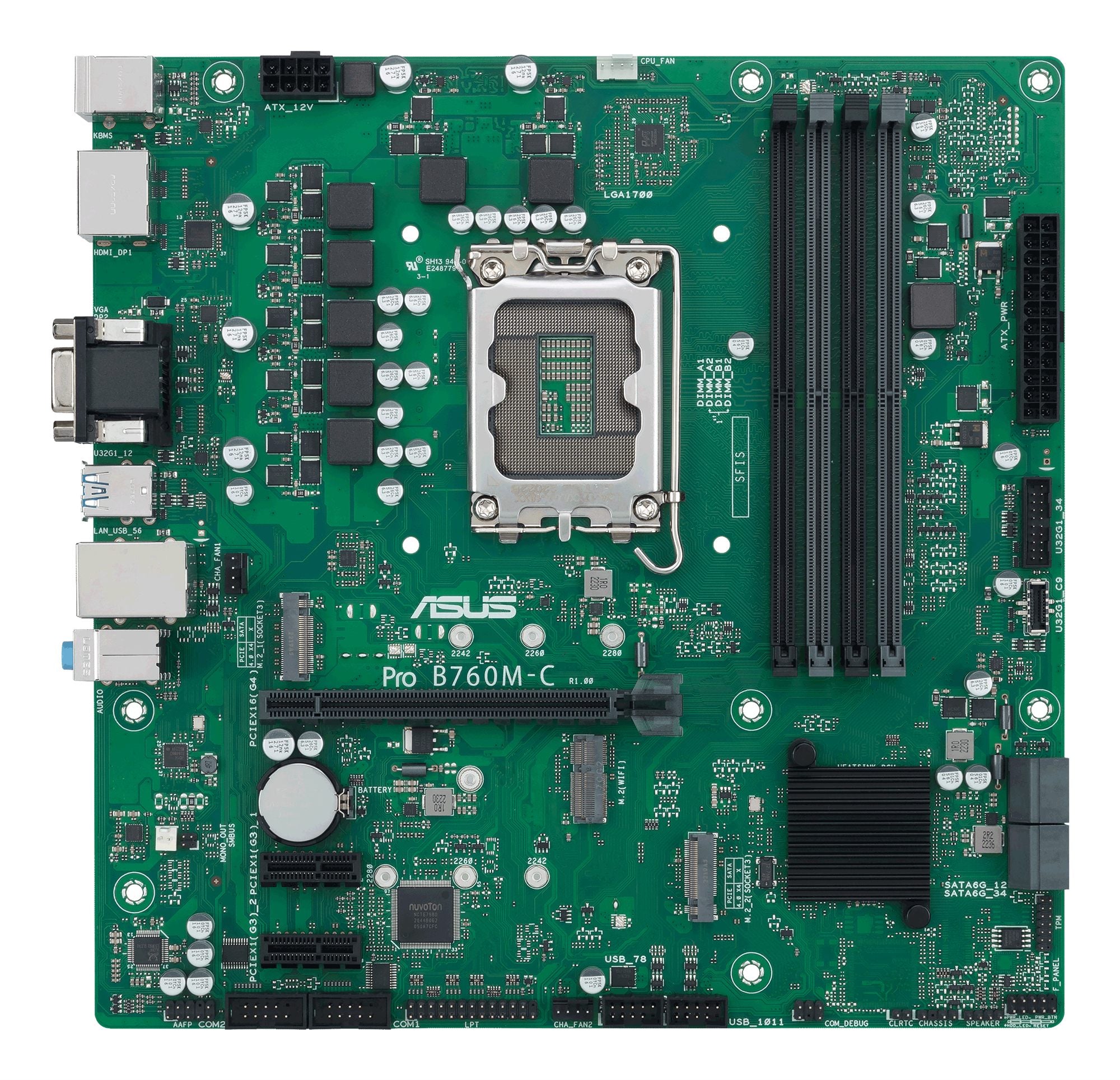 ASUS B760M-C-CSM LGA1700 4DDR5 microATX 4xSATA 2xDP 1.4 HDMI 2.1 D-Sub MB