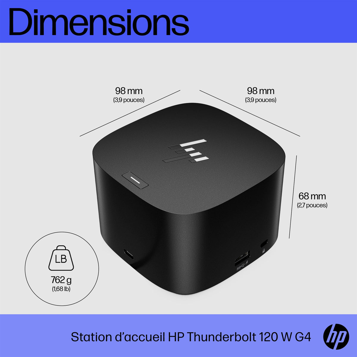 HP Thunderbolt 120W G4 Dock Avec fil Thunderbolt 4 Noir