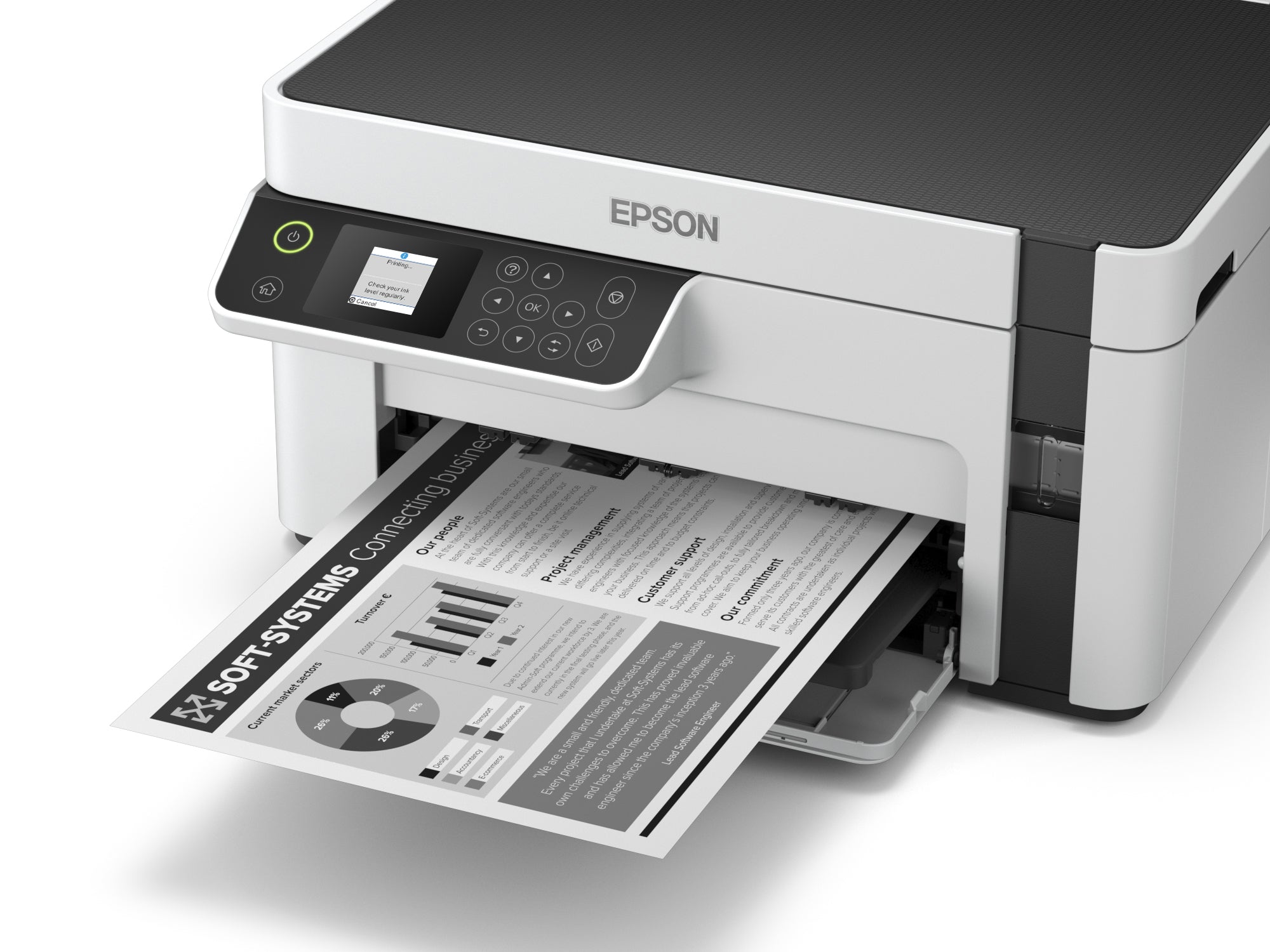 EPSON EcoTank ET-M2120 MFP Mono B/W ink-jet A4 15ppm print 150 sheets USB Wi-Fi white