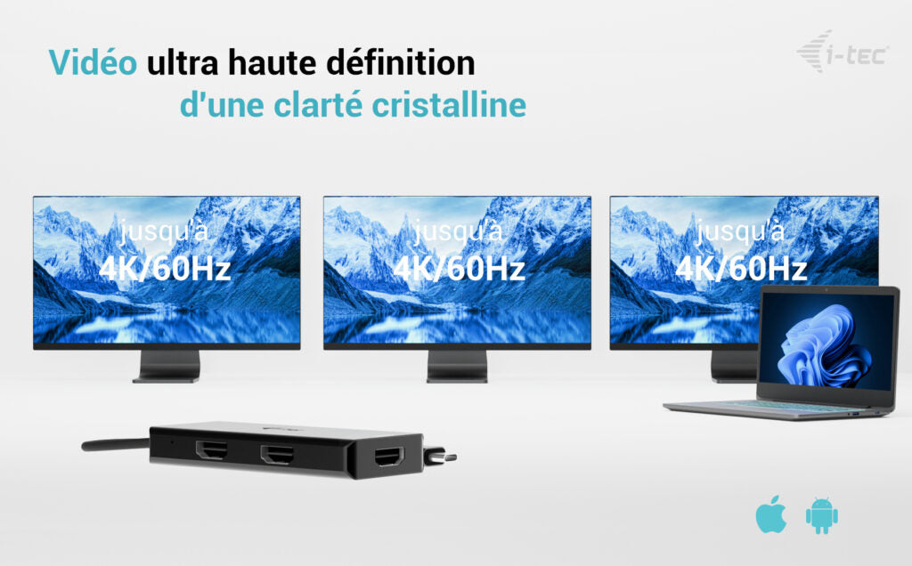 I-TEC USB-C Triple 4K HDMI Video Adapter 3x HDMI 4K/60Hz PD 100W