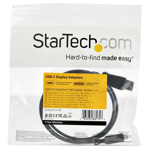 Adapter Cable - 8K USB-C to DP - 3.3 ft.