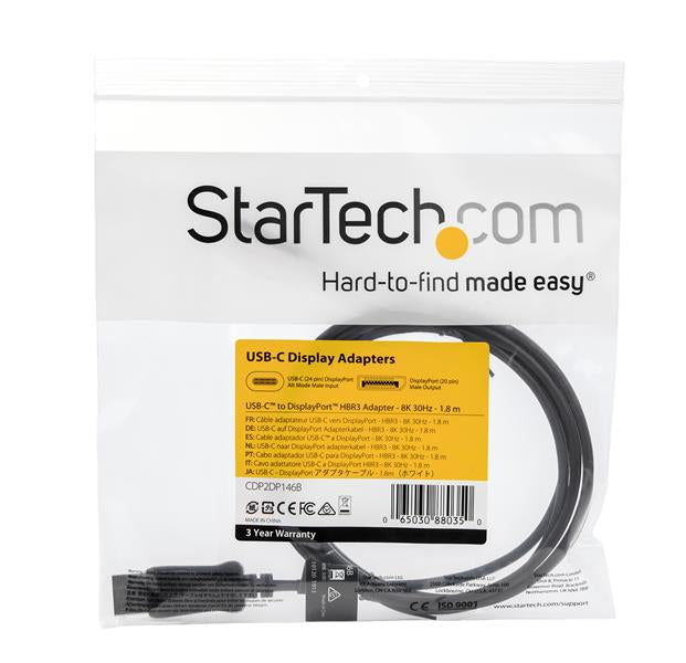 Adapter Cable - 8K USB-C to DP - 5.9 ft.