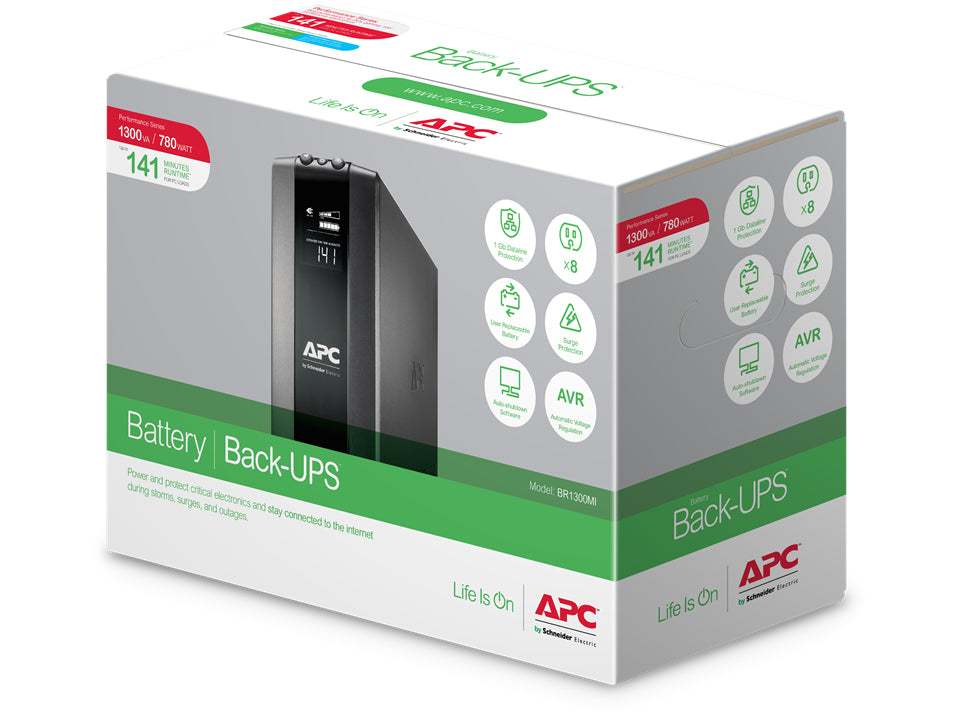 APC Back-UPS Pro BR1300MI UPS AC 230V 780Watt 1300VA USB output connectors 8 Black