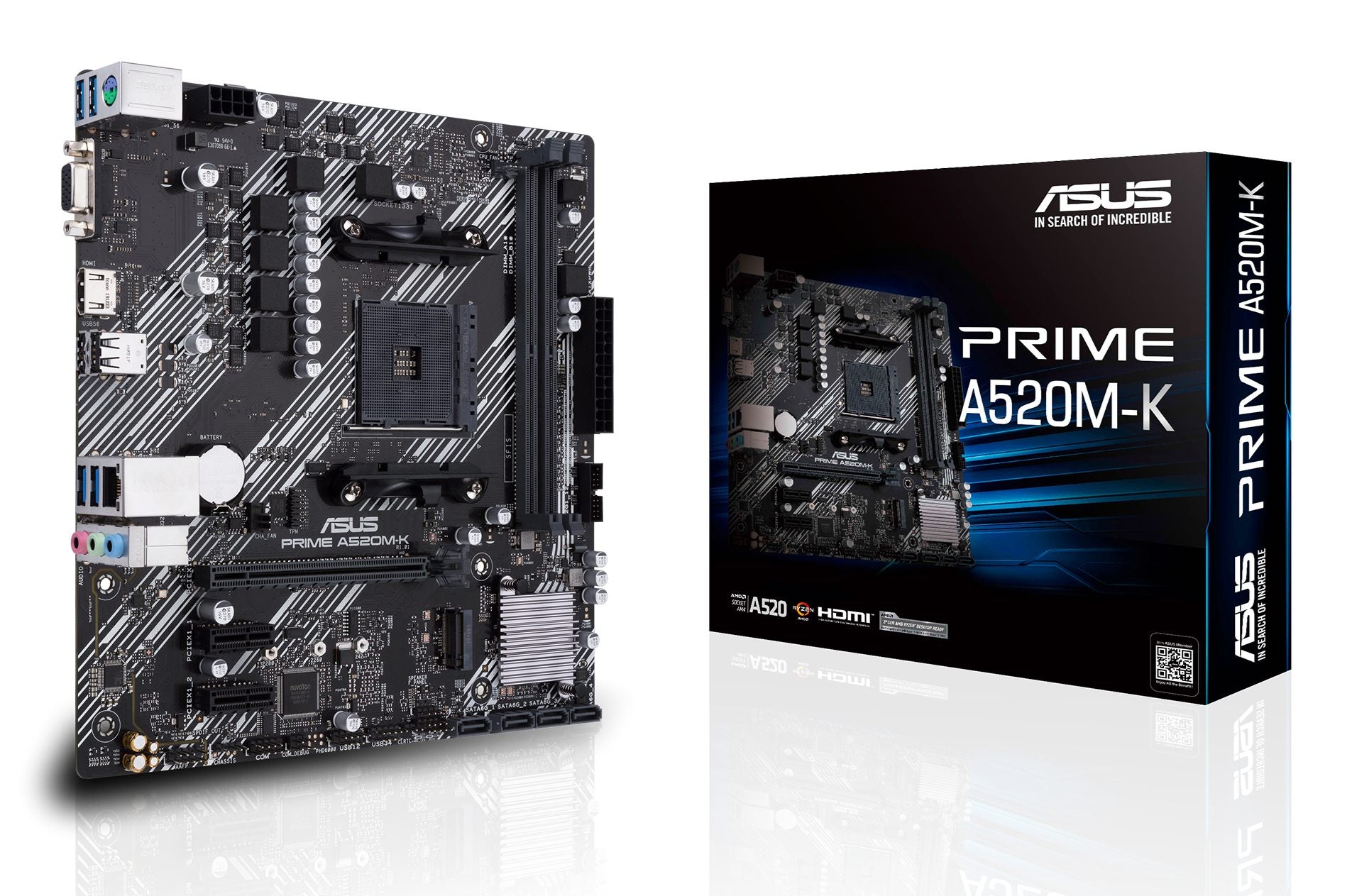 ASUS PRIME A520M-K AMD Socket AM4 for 3rd Gen AMD Ryzen mATX Form Factor DDR4