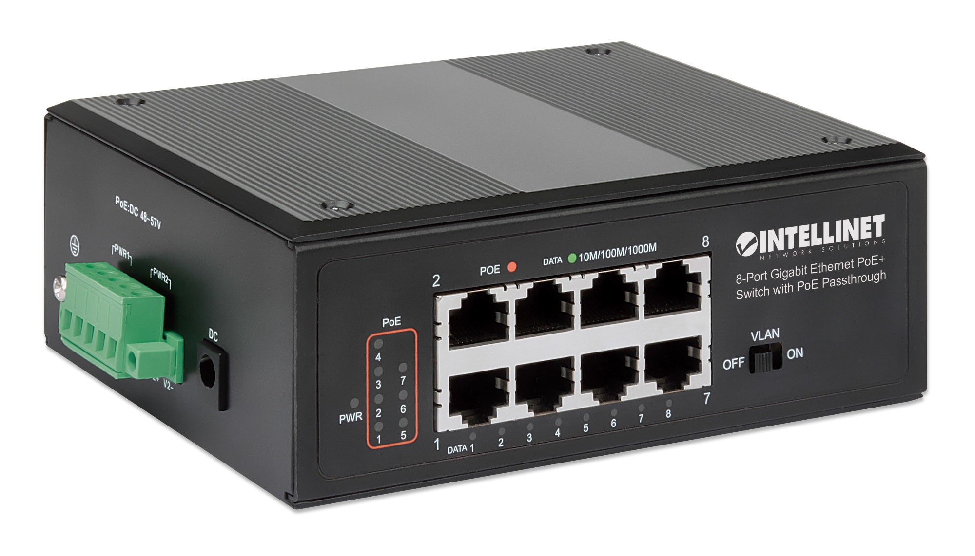 Intellinet 561624 commutateur réseau Gigabit Ethernet (10/100/1000) Connexion Ethernet, supportant l'alimentation via ce port (PoE) Noir