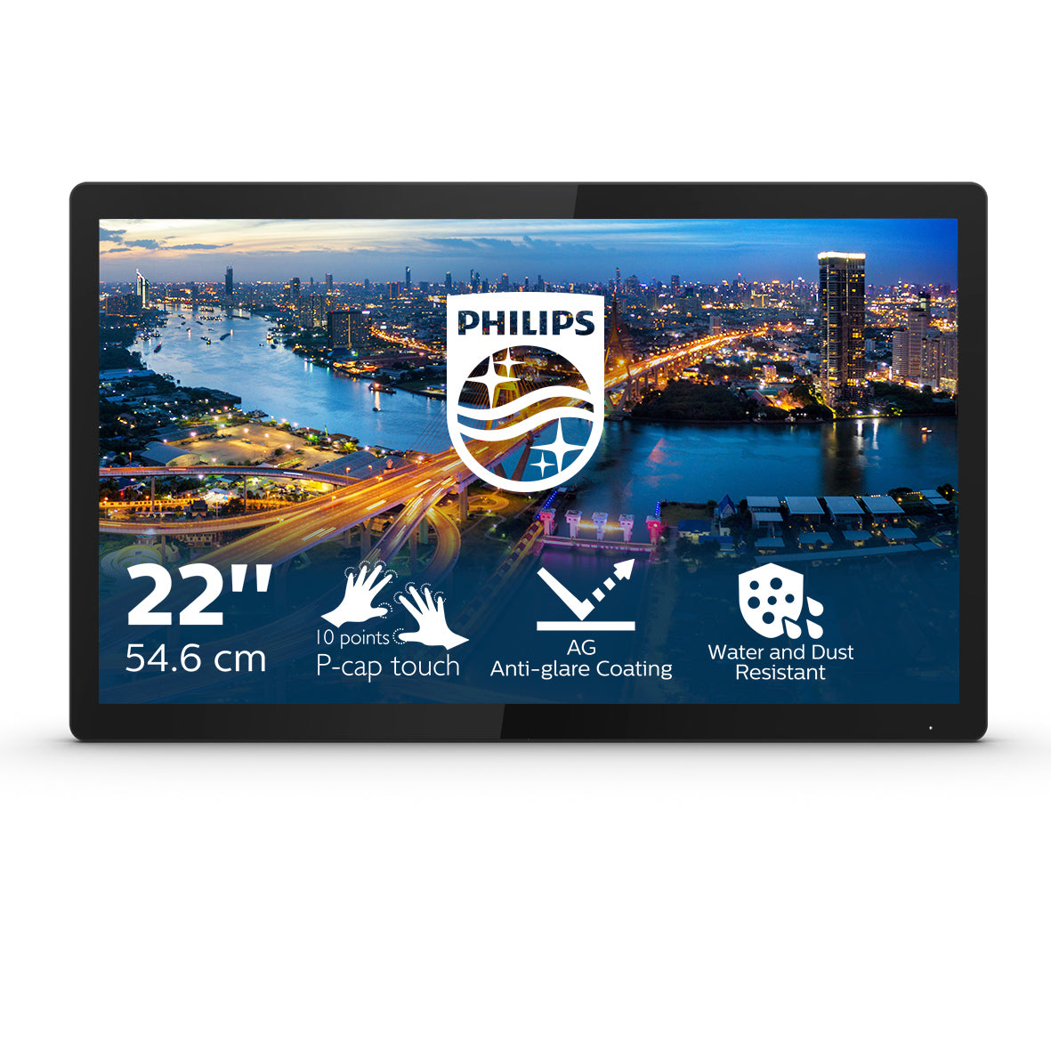 PHILIPS 222B1TFL/00 22p 16:9 IPS FHD 60Hz 400cd/m2 D-SUB DVI HDMI DP 2xUSB3.2