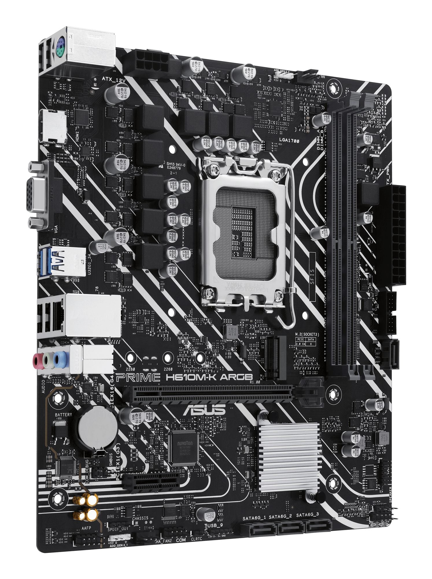ASUS PRIME H610M-K ARGB LGA 1700 2DDR5 microATX 4xSATA MB 1xHDMI 2.1 1xD-Sub 1xM.2