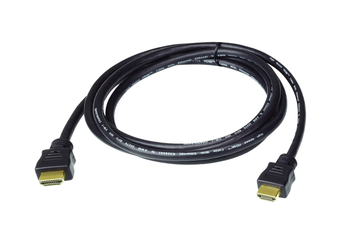 ATEN Câble HDMI haute vitesse 5 m avec Ethernet - 5 m - HDMI Type A (Standard) - HDMI Type A (Standard) - 4096 x 2160 pixels - Compatibilité 3D - Noir