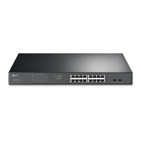TP-LINK 16-Port Gigabit PoE+ Easy Smart Switch 16 Gigabit RJ45 Ports 2 SFP Slots 802.3at/af 192W PoE Power 1U 19p Rack-mountable