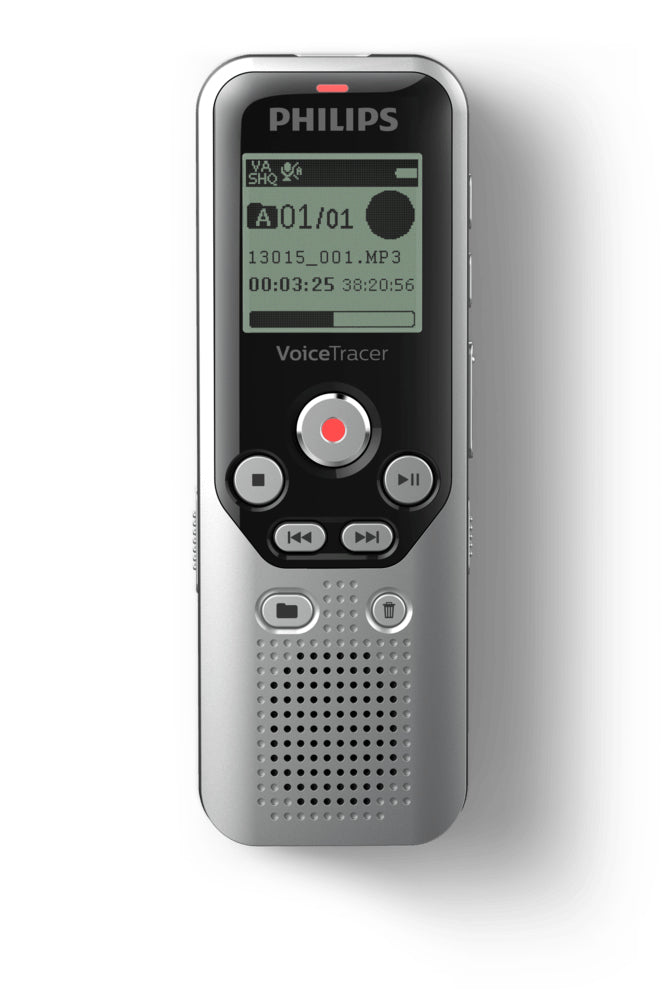 PHILIPS Dictaphone VoiceTracer DVT1250 : Optimisé pour les notes, 1 mic 4Go Mono