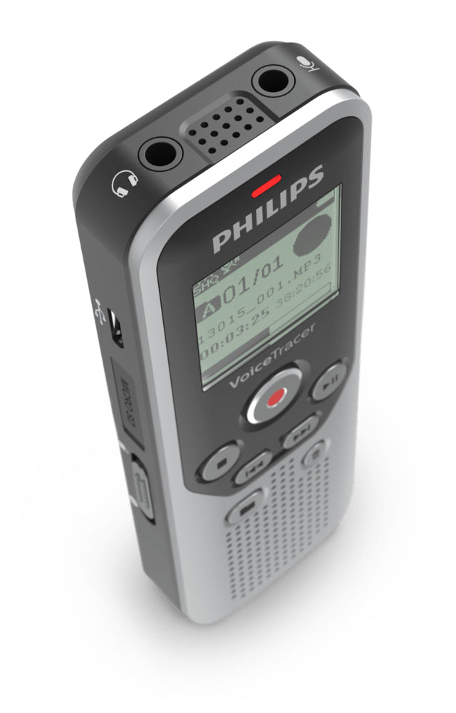 PHILIPS Dictaphone VoiceTracer DVT1250 : Optimisé pour les notes, 1 mic 4Go Mono