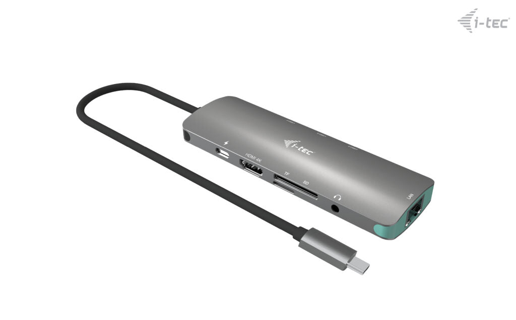 I-TEC USB C Metal Nano Dock 1xHDMI 4K 1xSD + 1xmicroSD Kartenleser 1xGLAN 1xAudio 3x USB 3.0 Port 1x USB-C PD + Charger 100W