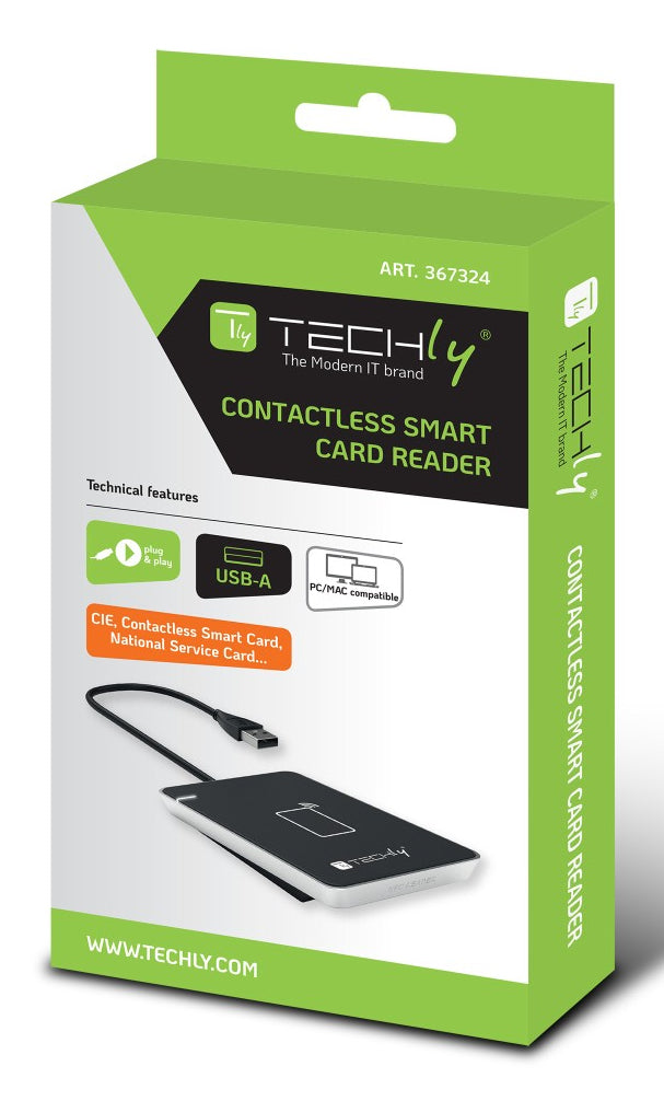 Techly I-CARD CAM-CIE Lecteur de cartes de proximité NFC RFID 13.56MHz USB