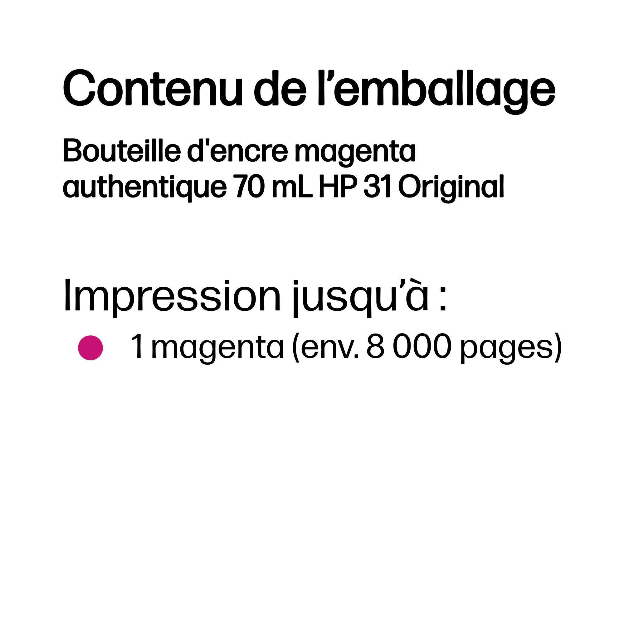 HP 31 Magenta Original Ink Bottle