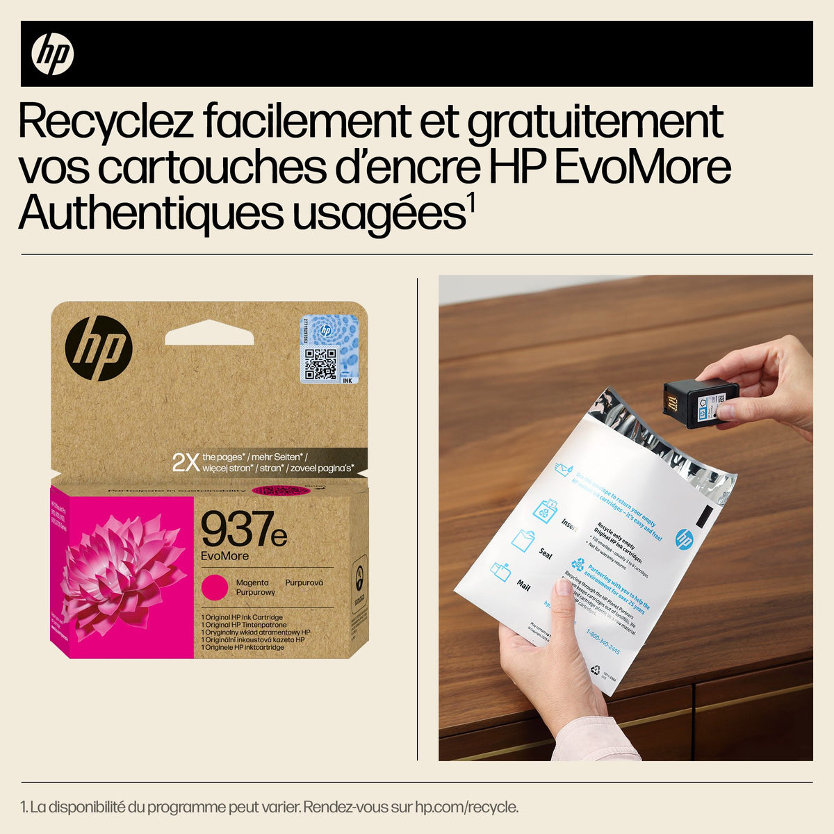 HP 937e EvoMore Magenta Original Ink Cartridge cartouche d'encre 1 piece(s) Rendement élevé (XL)