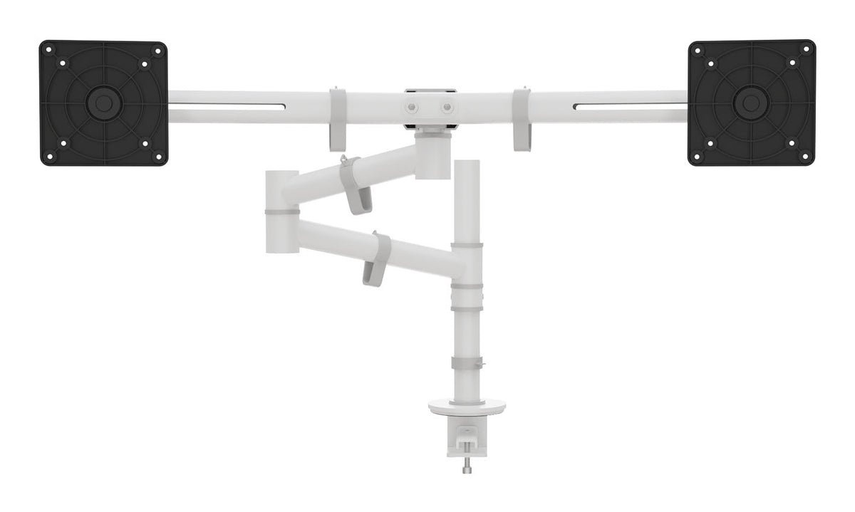 DATAFLEX Bras à fixer / pincer Viewgo 48130 - 2 écrans blanc