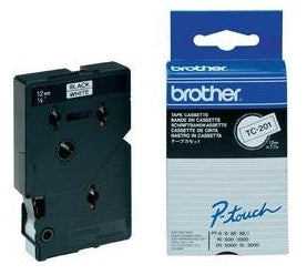 Tape/TC-201A 12mm BKOnWhite 10S Bulk