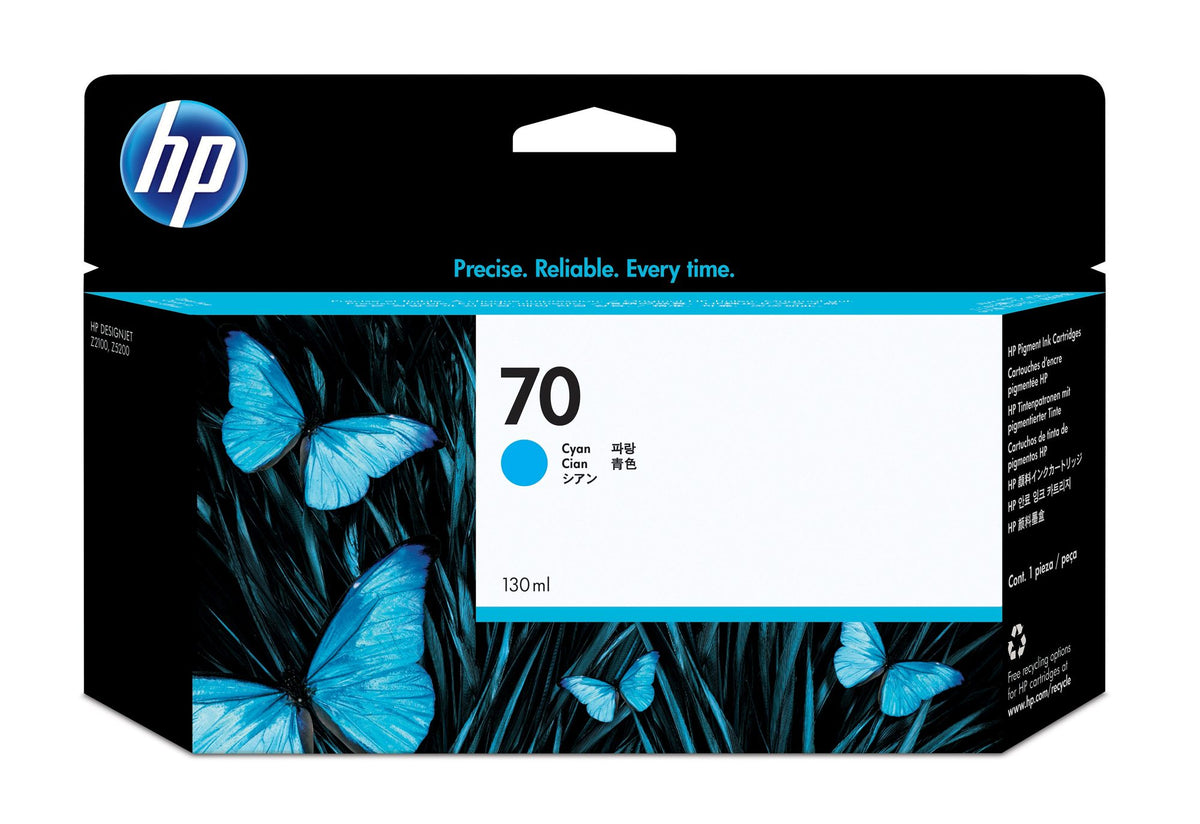 HP 70 original Ink cartridge C9452A cyan standard capacity 130ml 1-pack with Vivera Ink cartridge
