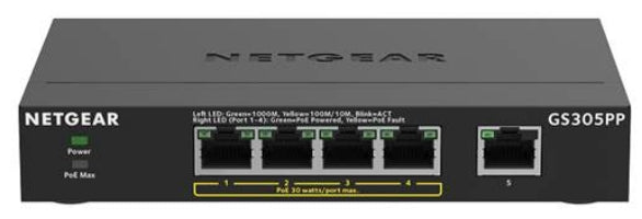 5PT POE/POE+GIGE UNMANAGED SWITCH GS30
