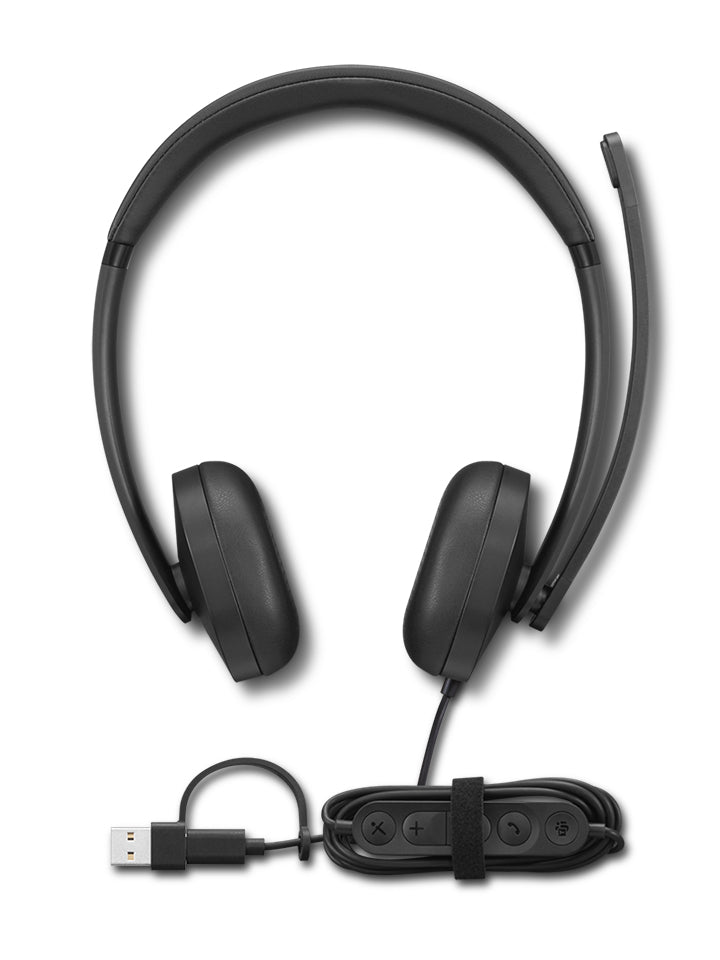 LENOVO 5000 Headset on-ear wired USB-C black Certified for Microsoft Teams