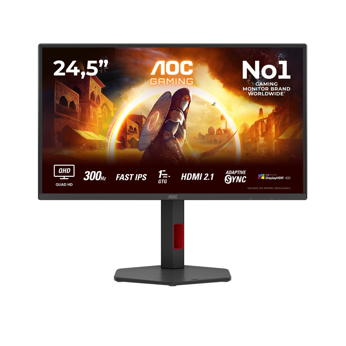 AOC Q25G4SR 24.5p QHD Fast IPS 300Hz 0.03ms 400cd/m2 HDMI2.1 DP Speakers Height