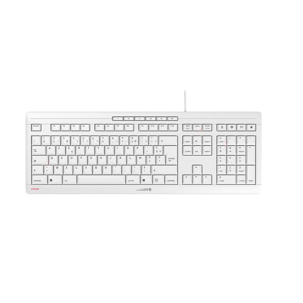 CHERRY Clavier STREAM KEYBOARD USB gris AZERTY (FR)