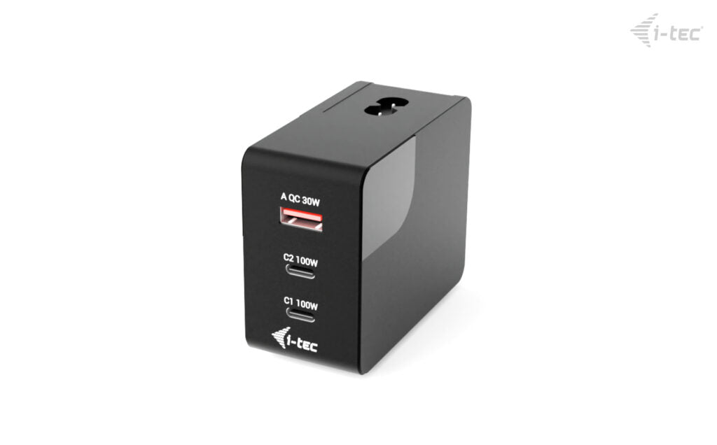 I-TEC 100W Intelligent Multiport USB Charger 2x USB-C 1x USB-A LCD display