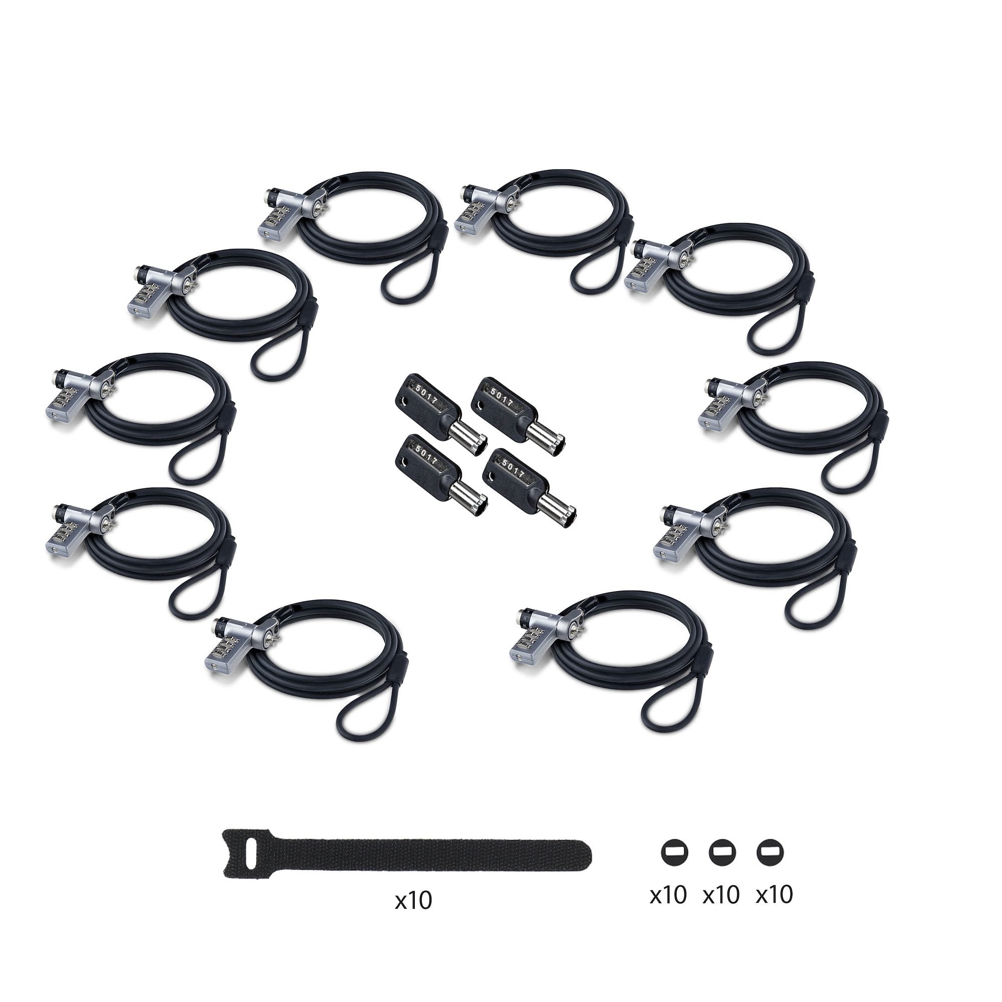 10-Pack 3-in-1 Dual-Access Laptop Lock
