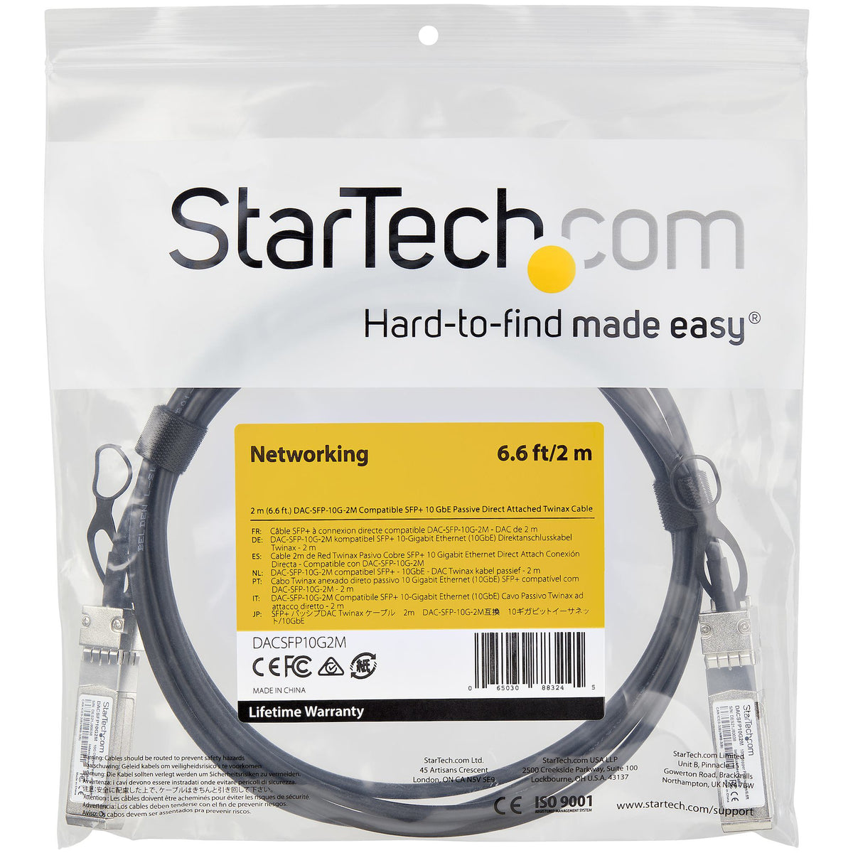 SFP+Cable - DAC-SFP-10G-2M Com 2 m