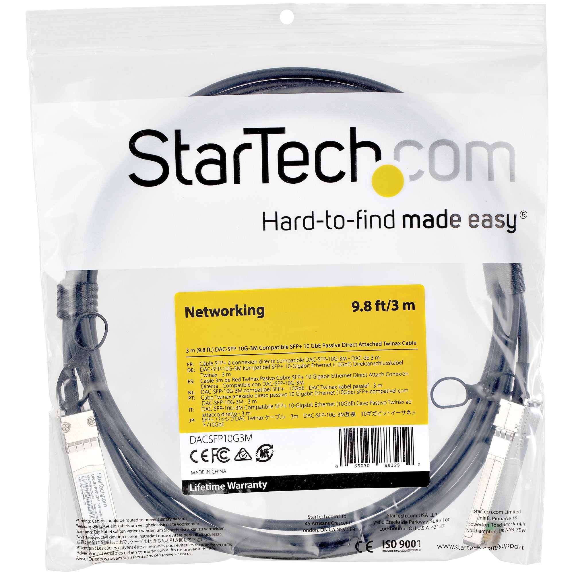 SFP+Cable - DAC-SFP-10G-3M Com 3 m