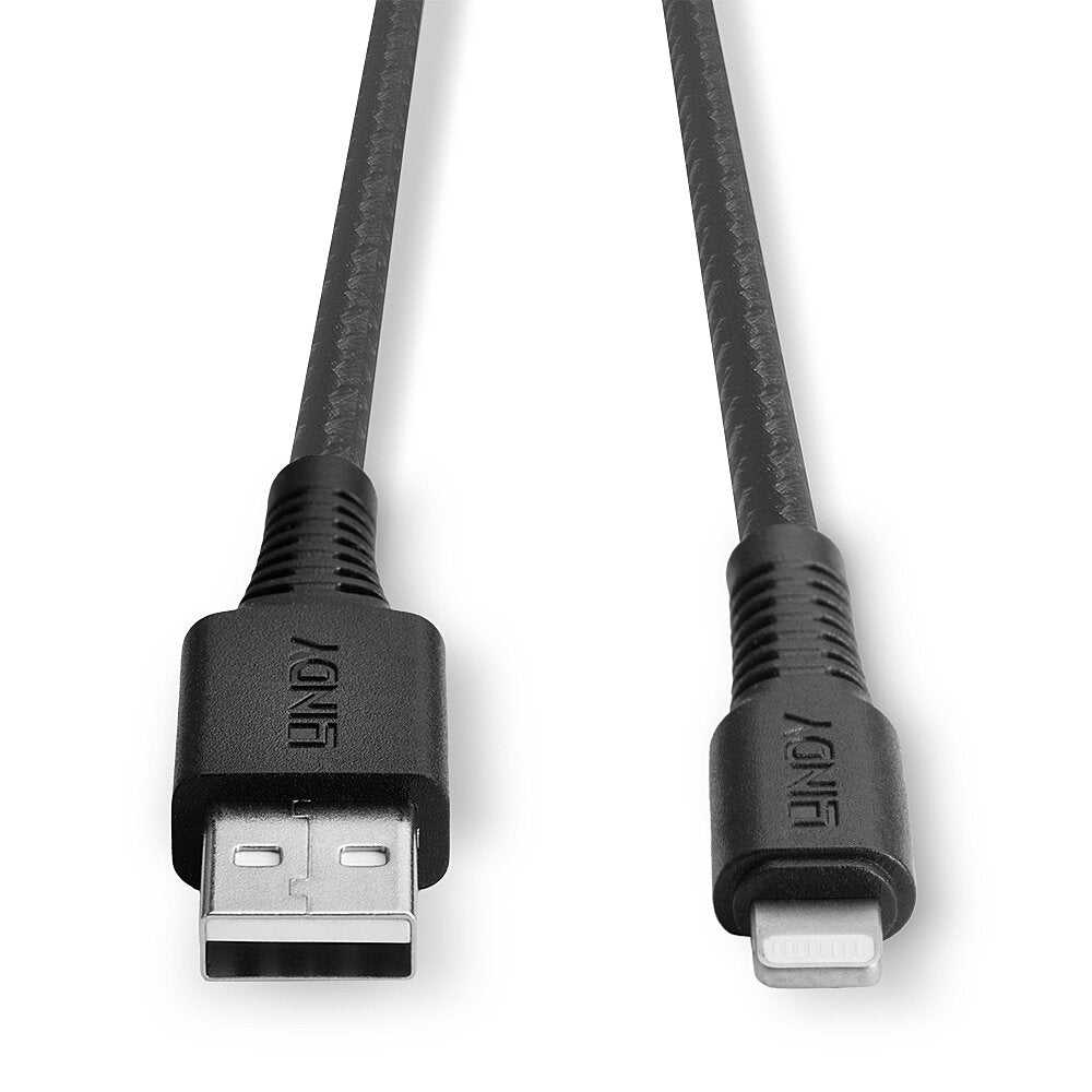 LINDY 3m Reinforced USB Type A to Lightning Charging Cable