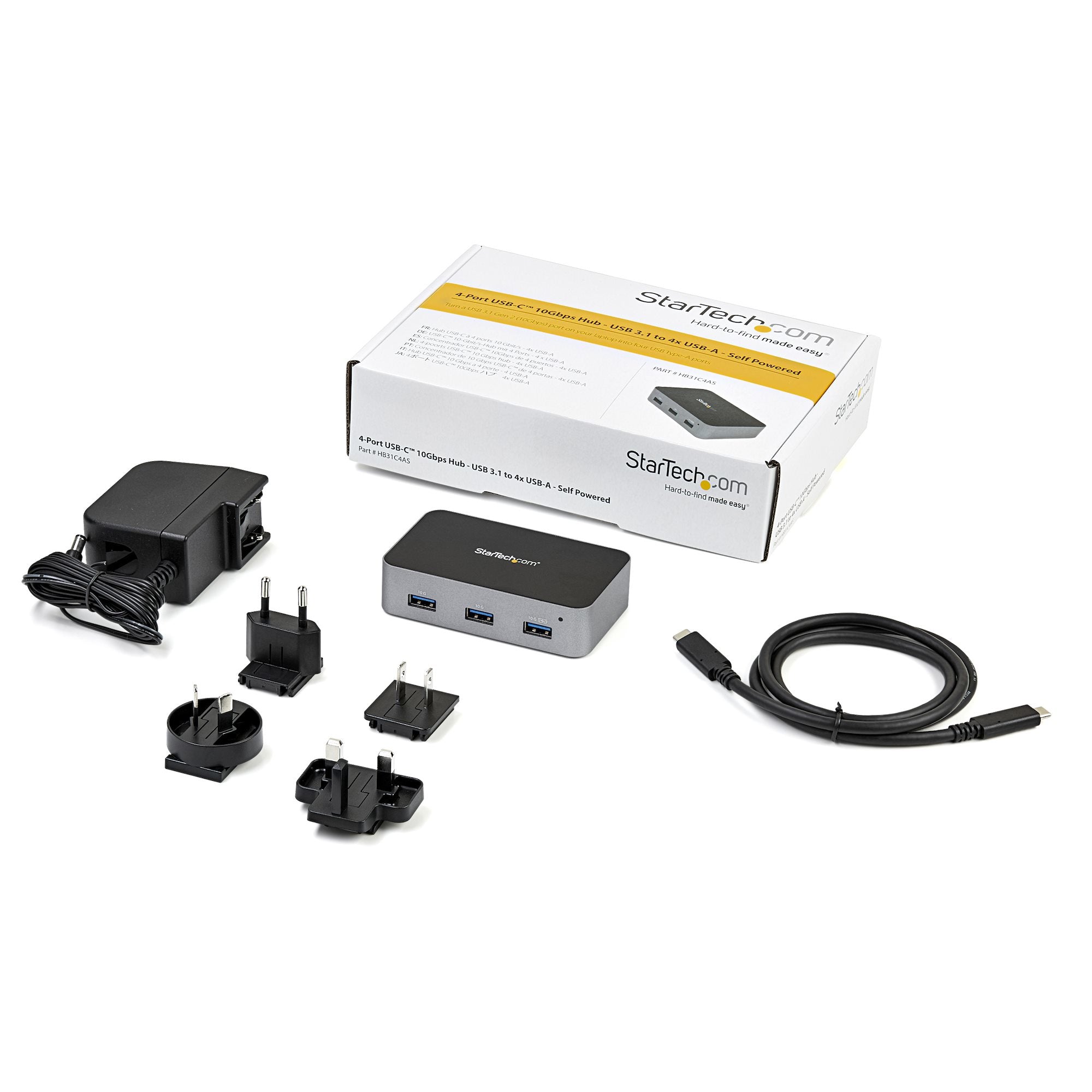 USB C Hub - Powered - 4x Type A Ports