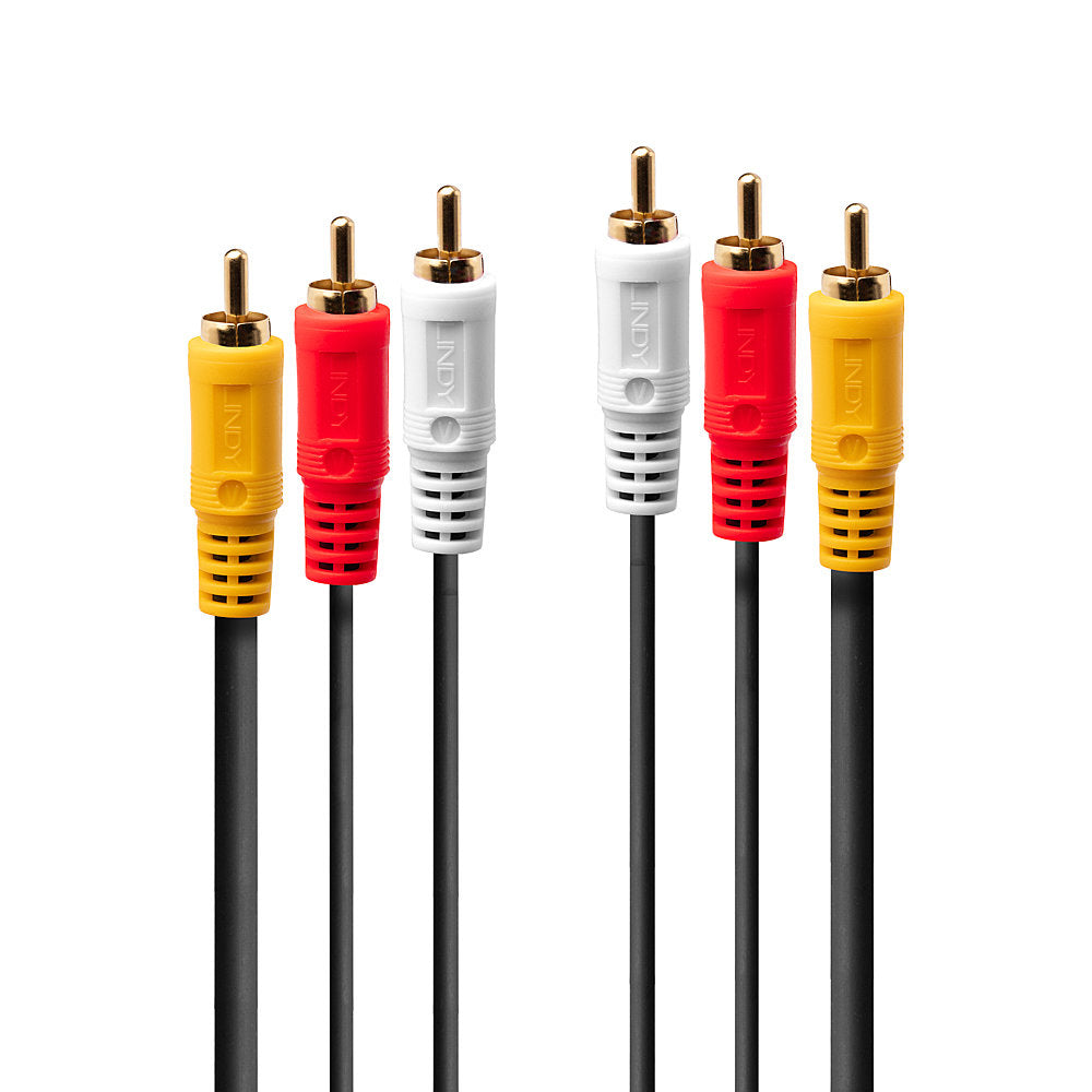 LINDY Audio Video Cable 3xPhono 10m 3xRCA 1xV/2xA m/m goldplated