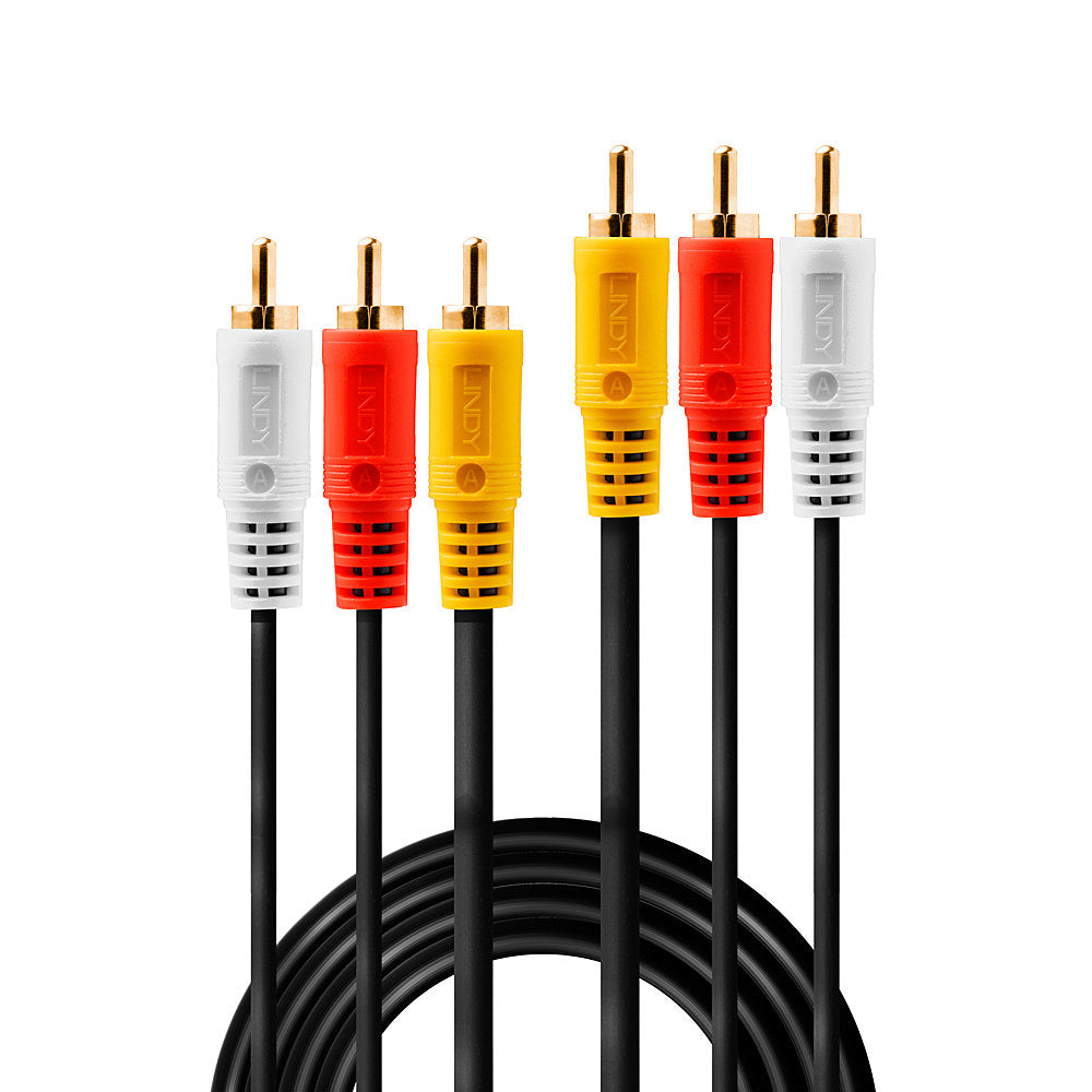 LINDY Audio Video Cable 3xPhono 10m 3xRCA 1xV/2xA m/m goldplated