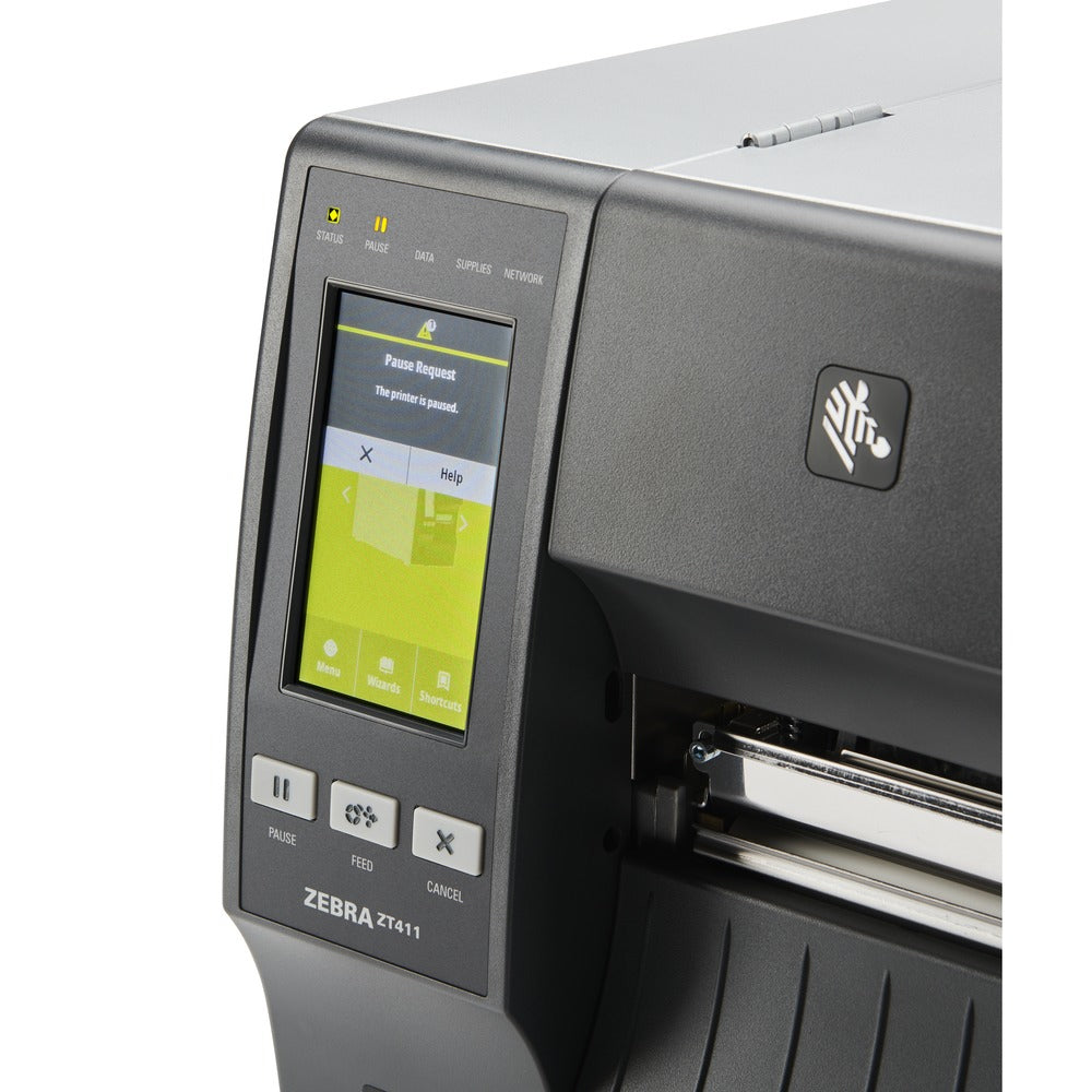 Zebra ZT411 imprimante pour étiquettes Transfert thermique 203 x 203 DPI 356 mm/sec Avec fil &sans fil Ethernet/LAN Bluetooth
