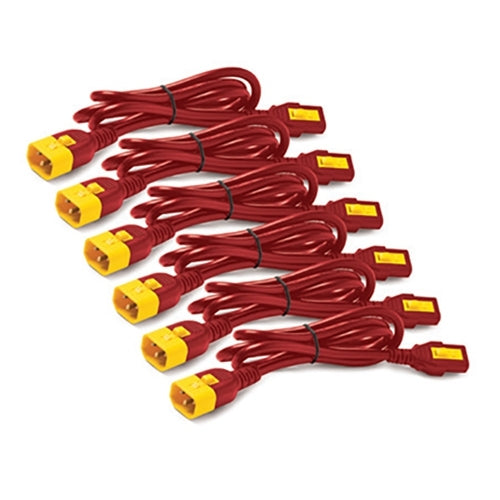 Power Cord Kit 6ea C13 to C14 1.8m Red