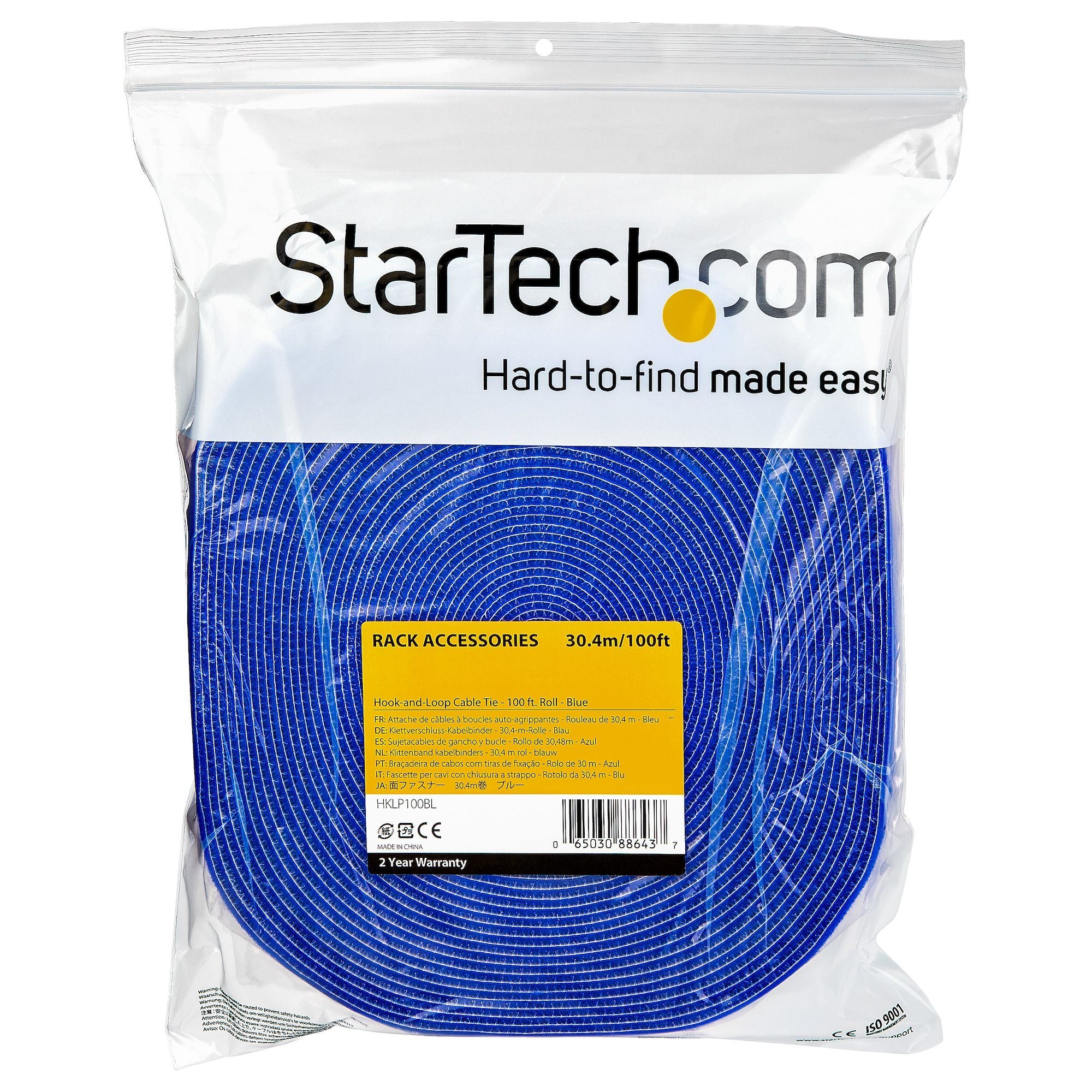 Cable - Hook and Loop - 100ft. - Blue