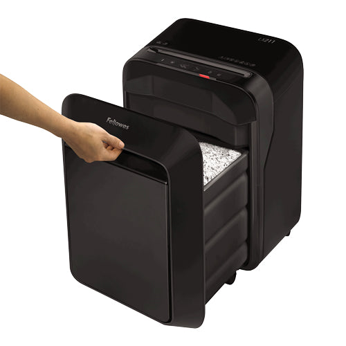 FELLOWES DESTRUCTEUR MICROSHRED LX211 NOIR COUPE MICROPARTICULES 230V EU/UK