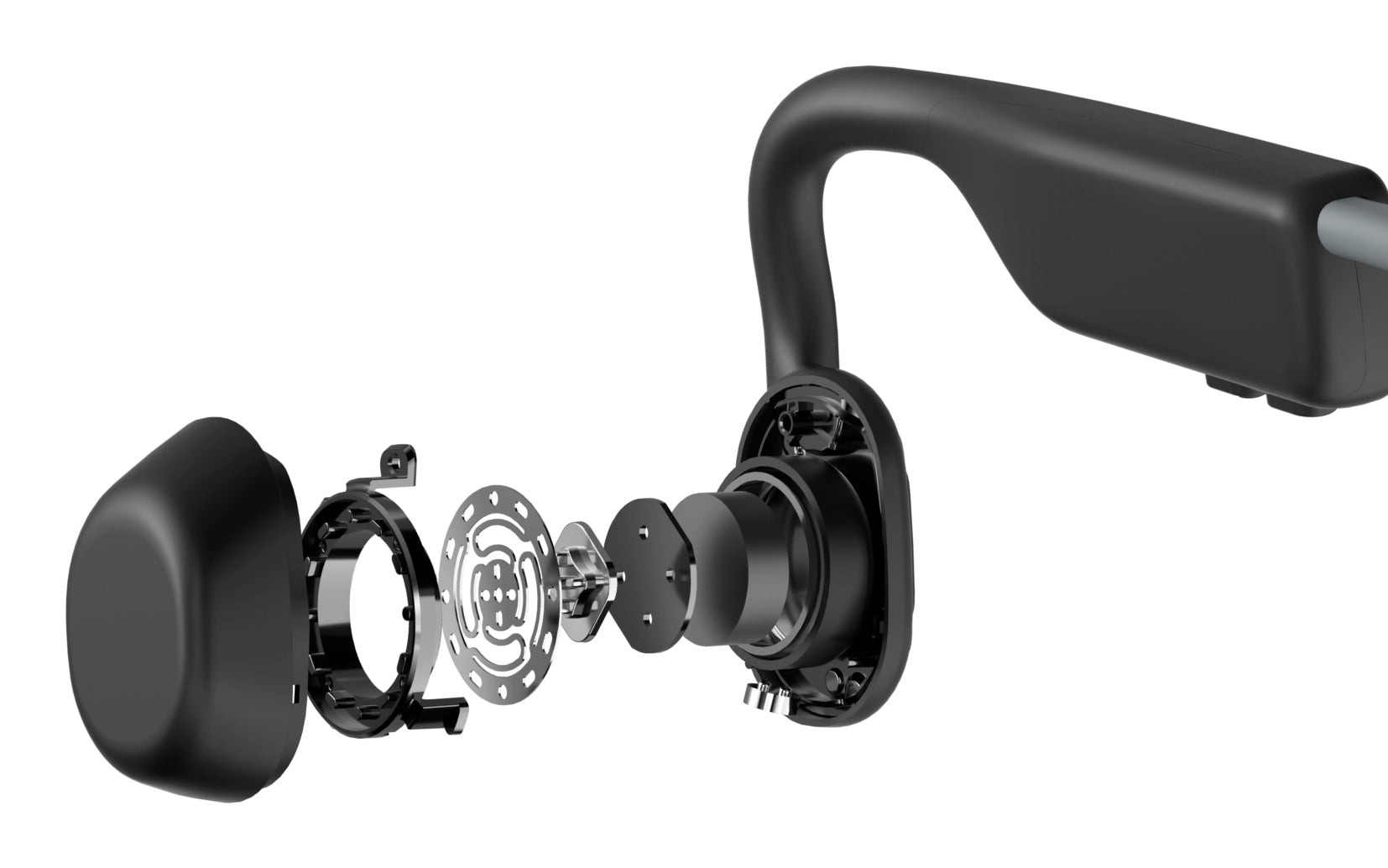 SHOKZ Casque sans-fil à conduction osseuse OpenMove - Bluetooth - Gris