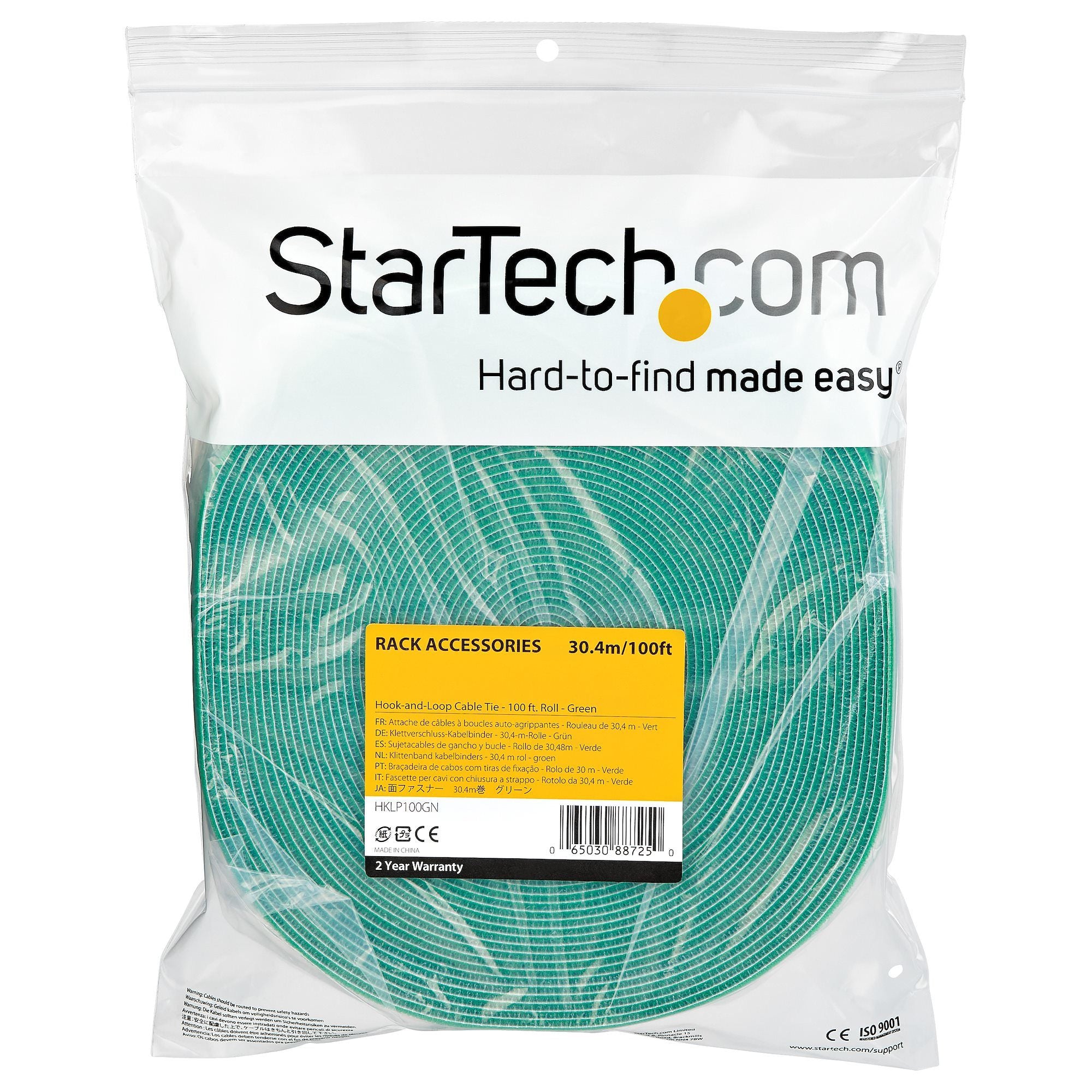 Cable - Hook and Loop - 100ft. - Green