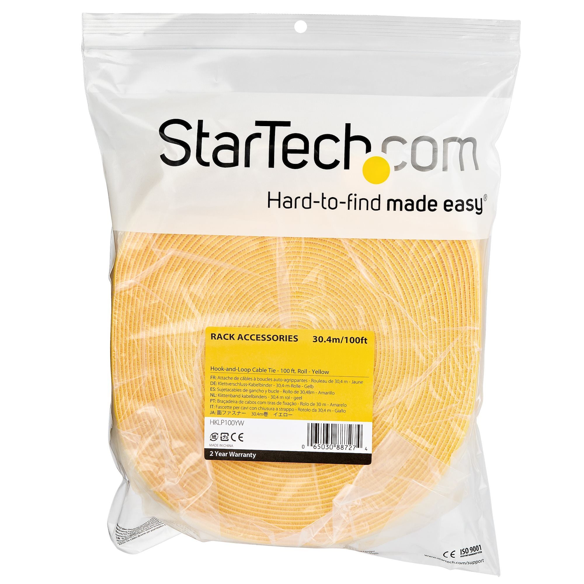 Cable - Hook and Loop - 100ft. - Yellow