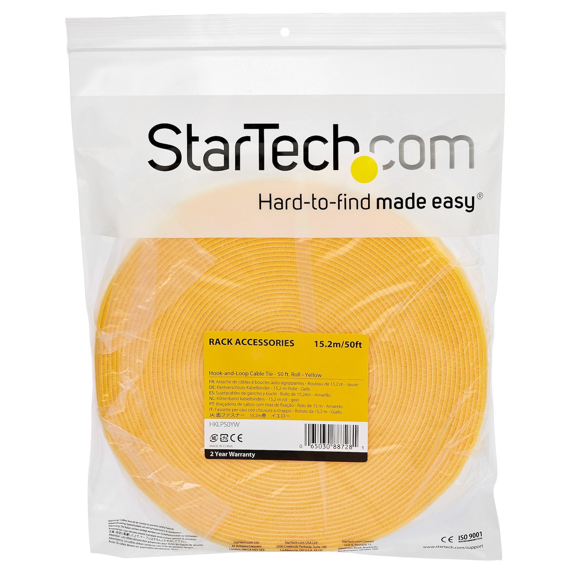 Cable - Hook and Loop - 25ft. - Yellow
