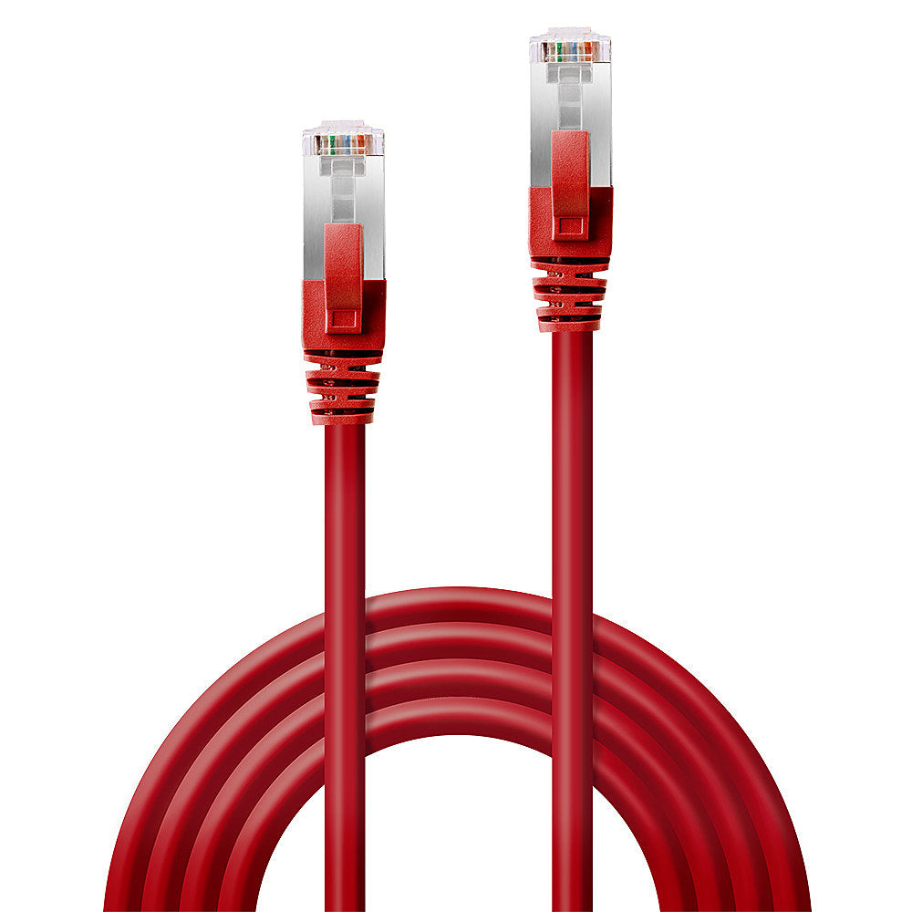 LINDY S/FTP Cat.6 Cable Red 0.5m LSOH incl. Testprotocol