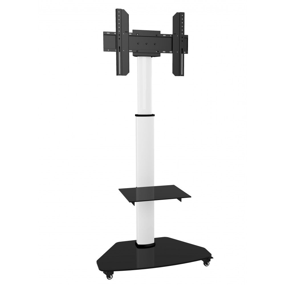 "Techly ICA-TR3WH Support TV mobile 37-70"" jusqu'a 40kg réglable 2 étageres"