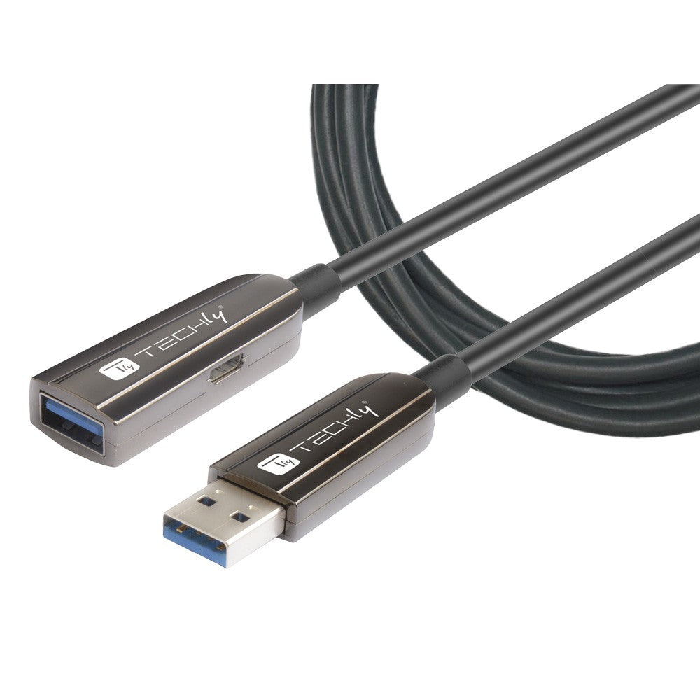 Techly ICOC U3AMF-HY-020 Câble d'extension optique USB 3.0 USB-A mâle vers USB-A femelle 20m