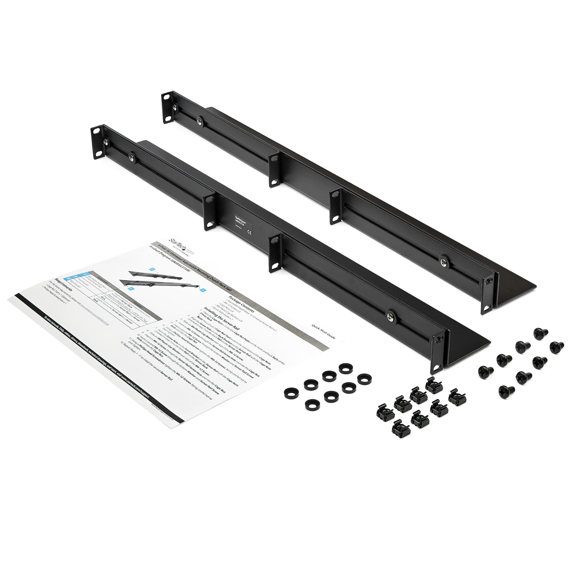 Rack Rails - 1U - 4 post - 200 Lbs Max